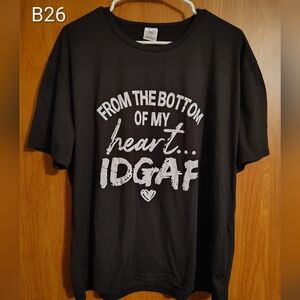 Graphic Short Sleeve Tee - Black with White Text